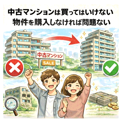 中古マンションは買うなといわれるが、買ってはいけない物件を購入しなければ問題ない