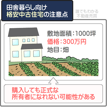 田舎の中古住宅が安い理由は、農地であり正式な所有者になれない可能性があるため