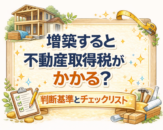 増築すると不動産取得税がかかる？判断基準とチェックリスト