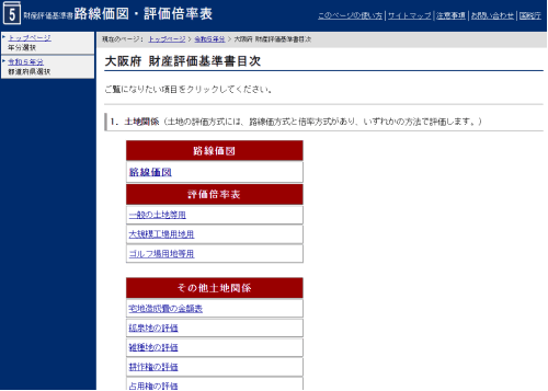 財産評価基準書目次