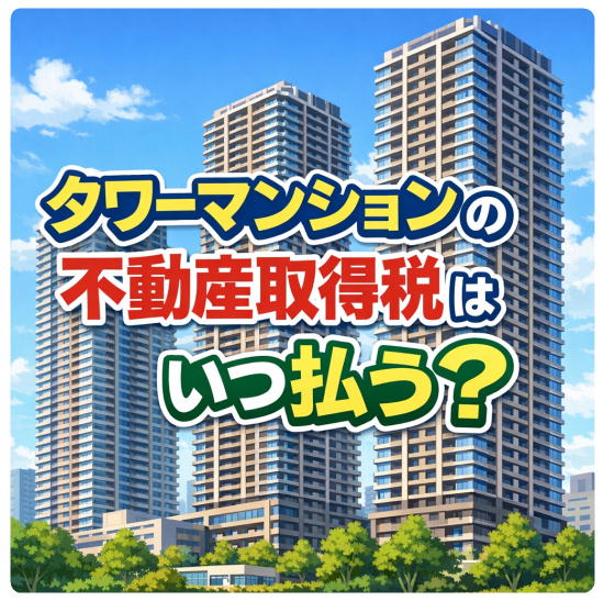タワーマンションの不動産取得税はいつどうやって払う？